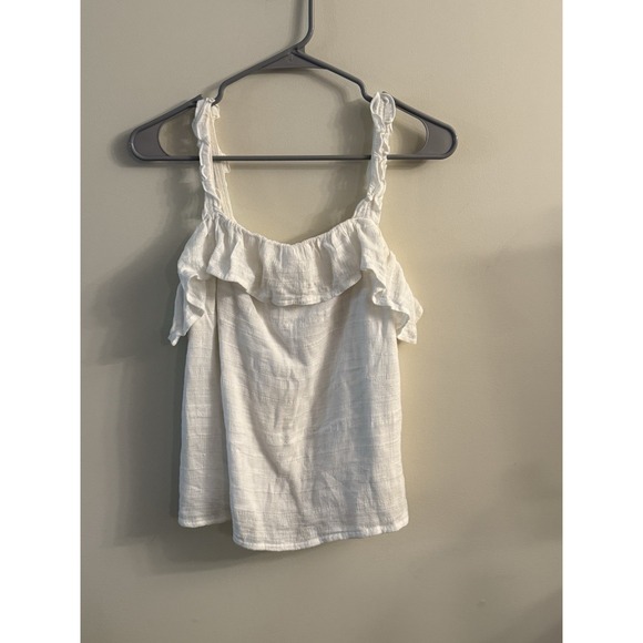 Abercrombie Kids Cotton Blend White Flowy‎ Tank Top Size 15/16 - Picture 1 of 9
